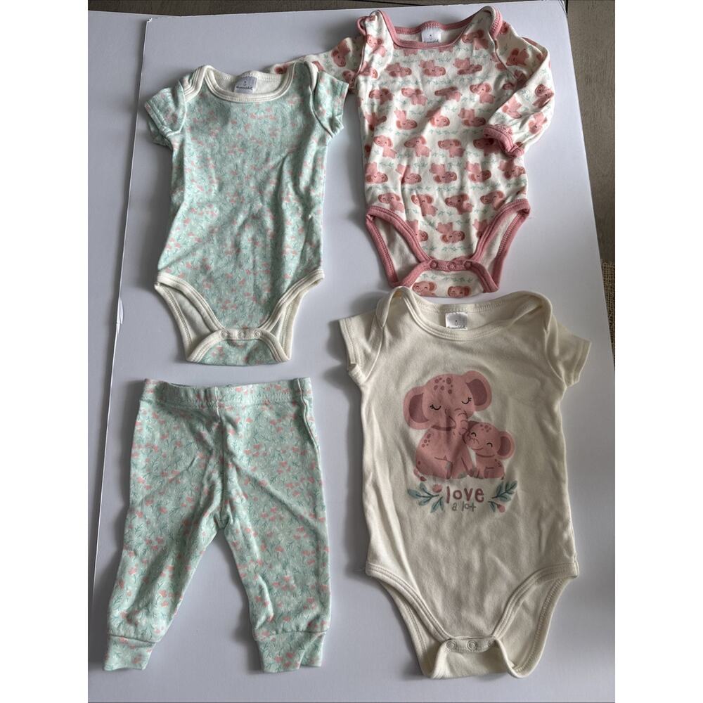 The Peanut Shell Baby Girl Clothes 0-3m. 3 Outfit Lot!!